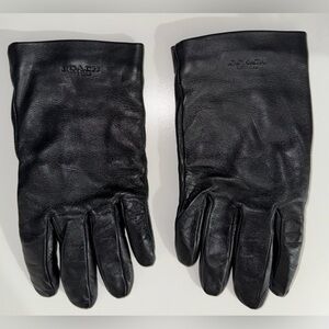 Coach Women’s Wool-lined Black Leather Gloves
